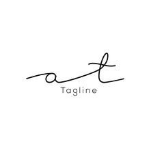 A hand-drawn signature logo design template