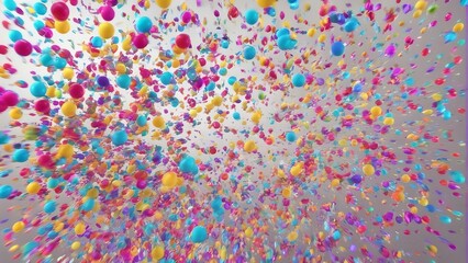 Confetti background colorful explosion. Holographic with Light Glitch Effect. 