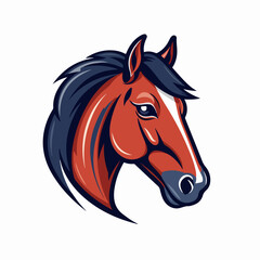 Horse head cartoon logo isolated on white