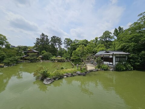 Kyoto Gyoen National Garden Kuj&Aring; Pond Kyoto Imperial Palace Water Cloud Sky