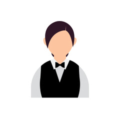 Isolated abstract colored female waitress character Vector