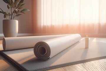 Yoga mats in yoga room