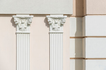 Architectural background with corinthians pilasters.