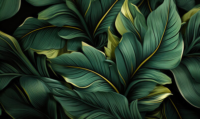 Texture of green and yellow leaf. Leaf texture background.