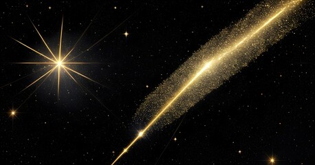 Fototapeta premium 3d abstraction of yellow particles on a black background , AI generation