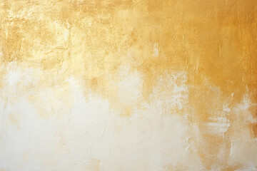 An up-close view of an abstract gold art painting, highlighting oil brushstrokes and palette knife techniques on canvas.