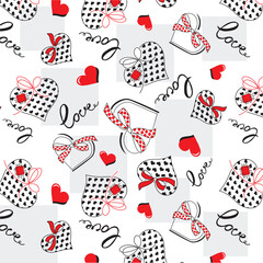 Ribbon hearts pattern decorative gift design 