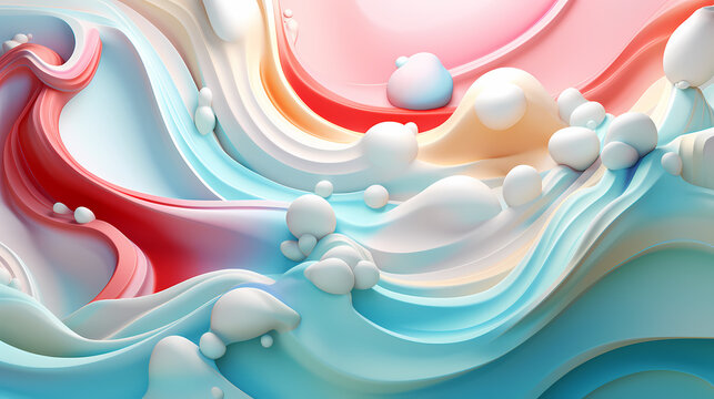 foamy paste with bubbles in cgi 3d rendered style, a background image