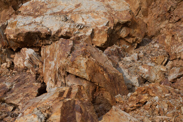 photograph of flagstone on a hill. Concept of nature and industries.