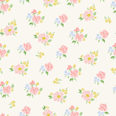 Vector seamless pattern with flowers