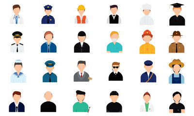 Set of abstract characters with different professions Vector