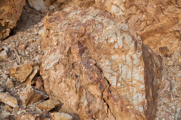 photograph of flagstone on a hill. Concept of nature and industries.