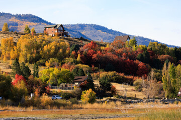 brown house sitting on autumn hill, bear lake utah