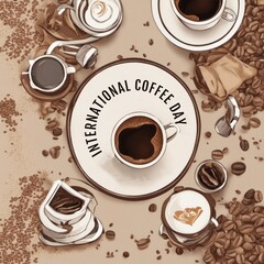 Coffee in a Cup for International Coffee Day Background