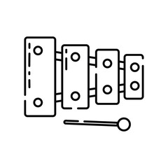 Isolated flat xylophone toy sketch icon Vector