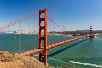 Sunny view of The Golden Gate Bridge