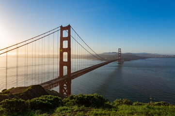 Sunrise landscape of the Golden Gate Bridge