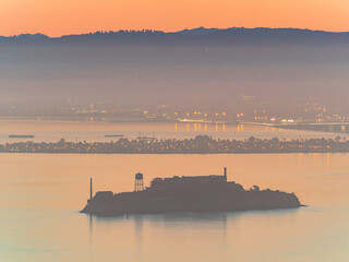 High angle view of the Alcatraz Island