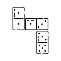 Isolated flat domino toy sketch icon Vector