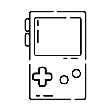 Isolated flat videogame console toy sketch icon Vector