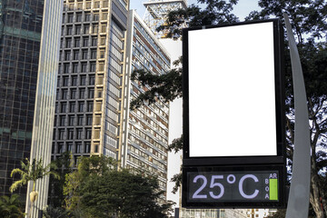 Billboard blank mock up in the city of Sao Paulo. Use this photo day mockup for your outdoor design.