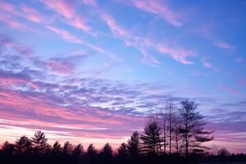 Early morning sky after sunrise with vibrant colors - background stock concepts