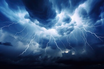 Dramatic thunderstorm sky for sky replacements with vibrant colors - background stock concepts