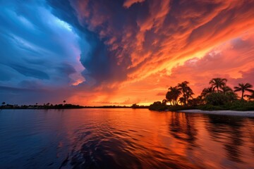 Fototapeta na wymiar Amazing Florida sky with vibrant colors - background stock concepts