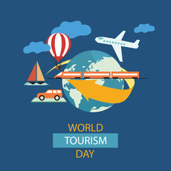 Free vector flat illustration for world tourism day celebration