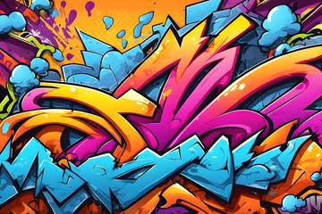 Foto op Canvas Graffiti Wallpaper, Graffiti Background, Graffiti Pattern, Street art background, graffiti art, graffiti Design, Graffiti Paint, AI Generative © Forhadx5