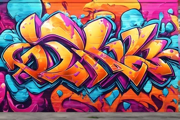 Foto op Plexiglas Street Graffiti Background, Street Graffiti Wallpaper, Graffiti Pattern, Graffiti Wall background, Graffiti Street Art, Graffiti Paint on Street Wall, AI Generative © Forhadx5