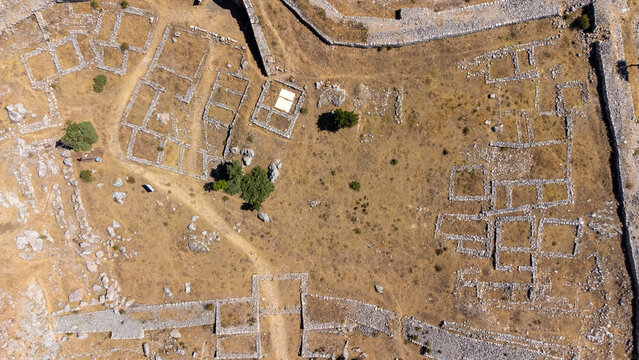 Aerial view of the ruins of the ancient city of Hattusa. Hattusas was the capital of the Hittite Empire in the late Bronze Age.