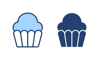 Cup cake icon vector. Cup cake sign and symbol