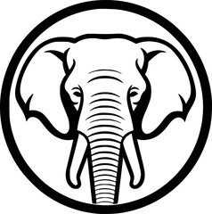 Elephant | Black and White Vector illustration