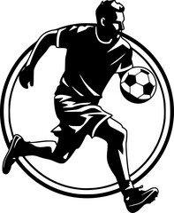 Football - Black and White Isolated Icon - Vector illustration