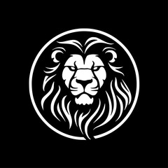 Lion | Black and White Vector illustration