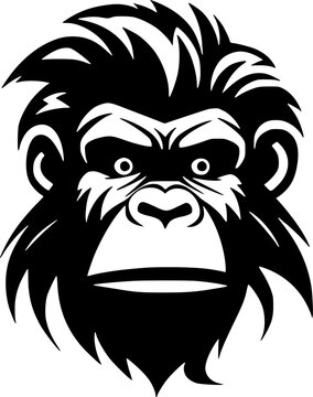 recommend clip art: Monkey - High Quality Vector Logo - Vector illustration ideal for T-shirt graphic