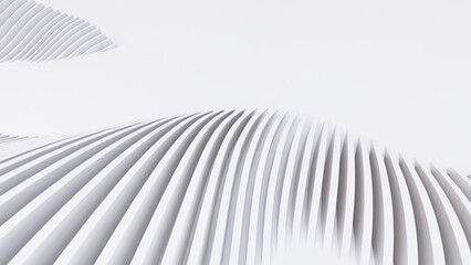 Naklejka premium Abstract Curved Shapes. White Circular Background.