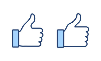 Like icon vector. Thumbs up sign and symbol. Hand like
