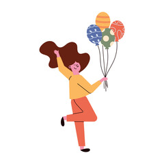 birthday woman illustration