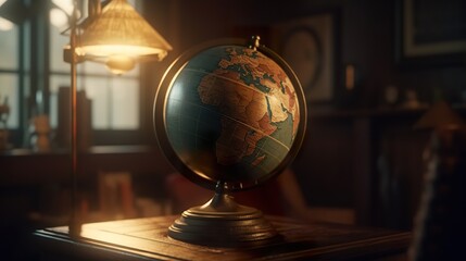 Vintage globe on stand Ai Generate