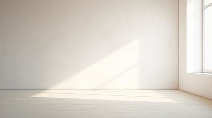 abstract. minimalistic background for product presentation. walls in  large empty room greyish white. can full of sunlight. Loft wall or minimalist wall. Shadow, light from windows to plaster wall...