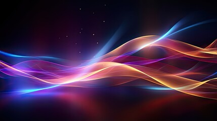 Fototapeta na wymiar Abstract futuristic background with purple and blue glowing neon moving high speed wave lines and bokeh lights. Visualization of sound waves. Data transfer. Fantastic wallpaper gen by AI