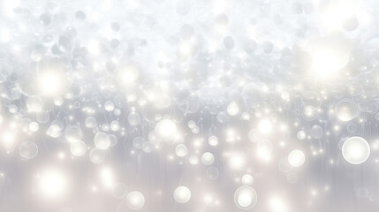 Obraz na płótnie Canvas Seamless abstract white bokeh blur background texture transparent overlay. Dreamy soft focus wallpaper backdrop. Light silver grey diffuse glowing floating holiday circle dots pattern. 3d rendering.