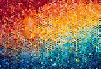 Mosaic, colorful abstract background, post-impressionist pointillism dots, dark indigo and light crimson, Colorful abstract painting with dots background, blue red, orange, green.