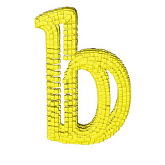 Symbol made of yellow cubes. letter b