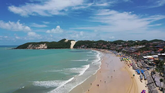 Amazing aerial view of Ponta Negra Beach in Natal city, Rio Grande do Norte, Brazil 