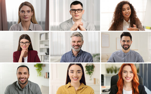 Collage with photos of different men and women