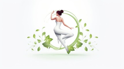 Zen Yoga Harmony: Balanced Grape, Logo Design - obrazy, fototapety, plakaty