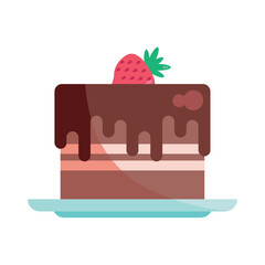 chocolate dessert with straberry